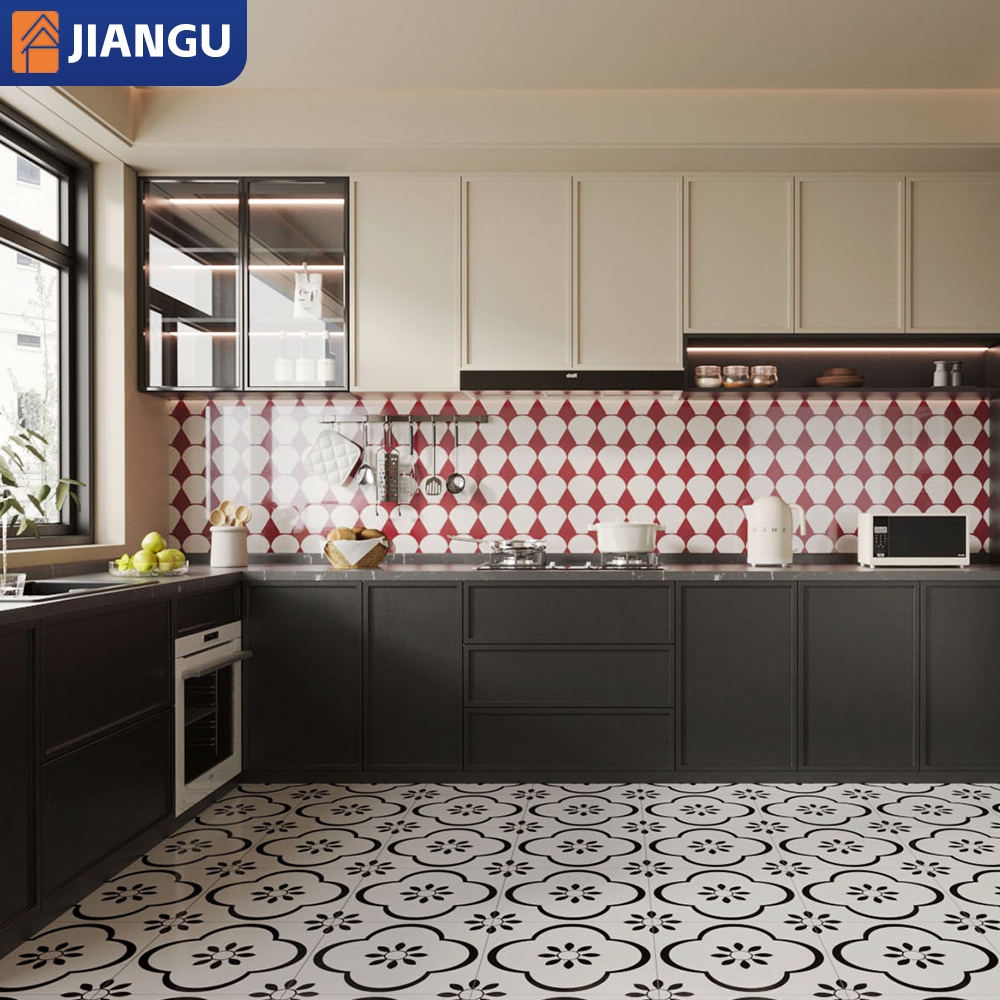 Warsaw Apartment Project Modern Nordic Wood Modular Eco-Friendly Kitchen Cabinet Design European Style Luminous Glass Dining