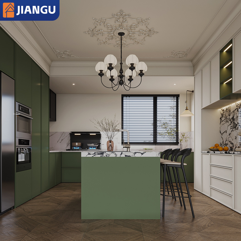 Hot Sales Assemble Luxury Wooden Modern Kitchen Cabinet Panel Essentials Kitchen Cupboard Furniture Set