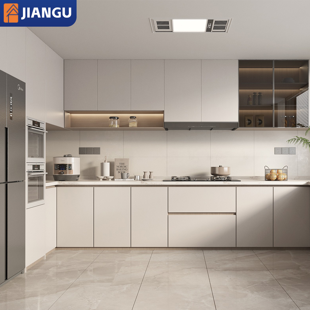 Complete Flat Pack Kitchen Cabinets Luxury Design Durable Material Kitchen Cabinets Sink for Homes Functional Layout