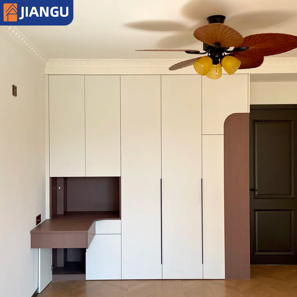 Customized modern wardrobe set, whole-house solution, high-gloss bedroom storage organizer, DIY large-capacity factory