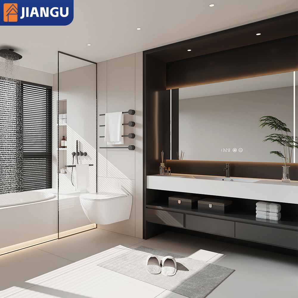 Hot Sell Wall Mounted Floating Bathroom Vanity Cabinet Set Smart LED Mirror Large Storage for Hotel Smart Mirror Cabinet