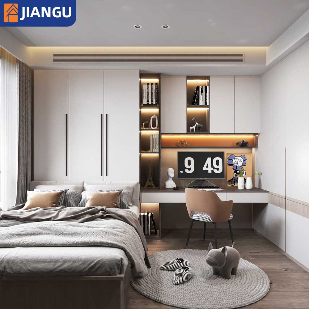 Modern Custom Extra-Large Wall-Mounted Wooden Tatami Bed Frame with Layered Storage Boxed Slat Bed Frame