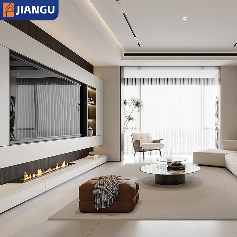 Customized Luxury White Solid Wood TV Unit Cabinets Modern Nordic TV Stand Console for Living Room with Storage Features