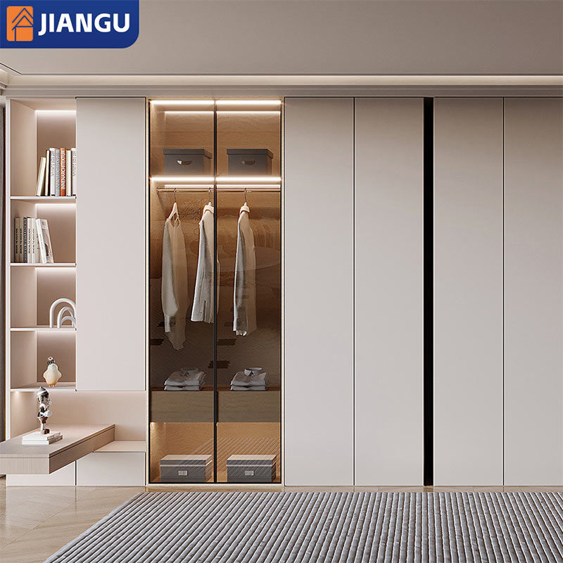 Customized Large Storage MDF Wardrobe Soft Close Hinges Excellent Organization for Full Bedroom Furniture Contemporary