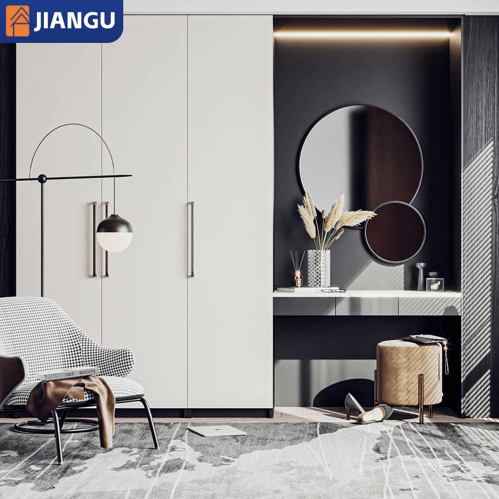 Modern Minimalist Eco-Friendly E1 MDF Material Custom Bedroom Closet Contemporary Assembled Wardrobe for Villas Combinations