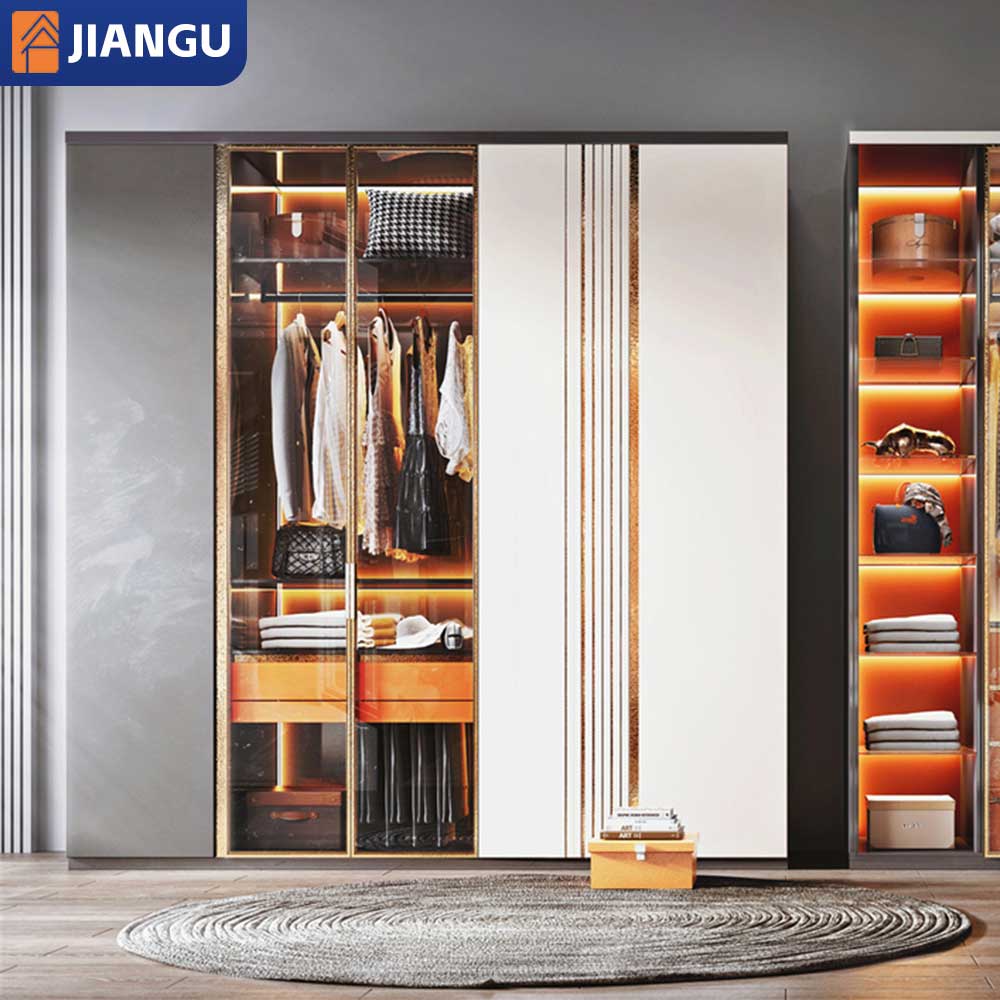 Modern Customized Modular MDF Closet Easy-to-Assemble Contemporary Style Clothes Cabinets for Bedroom Furniture